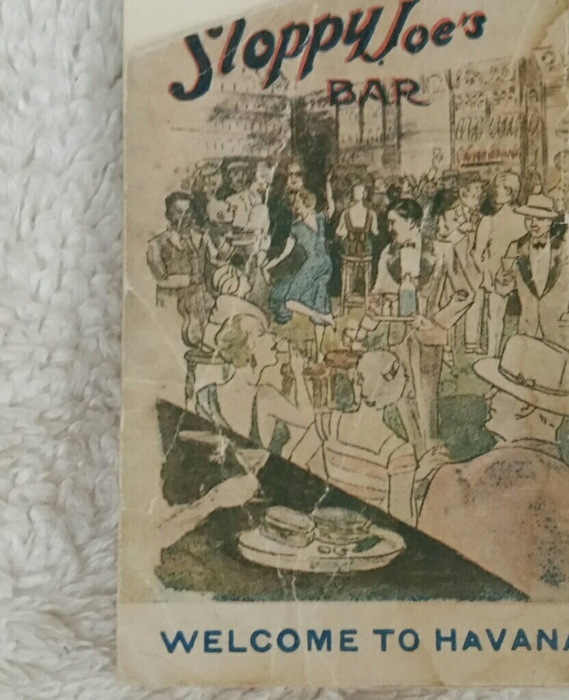 Original 1933 sloppy Joes cocktail manual